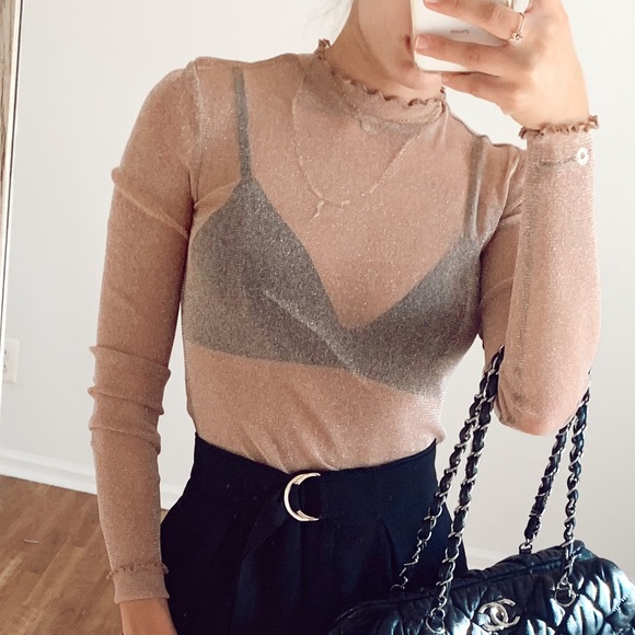 Urban Outfitters Tops - UO blush mesh sparkly top